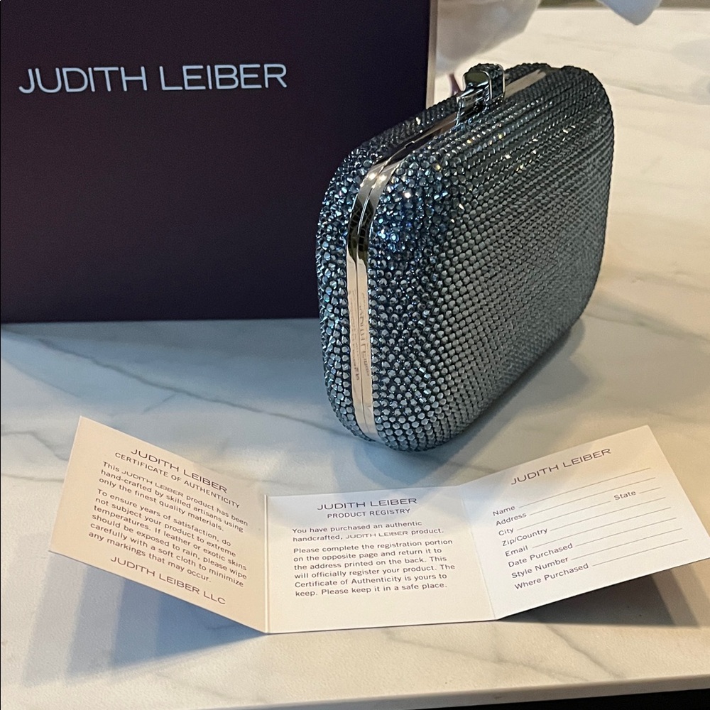 Judith Leiber Sparkling Blue Crystal Clutch - Picture 7 of 13